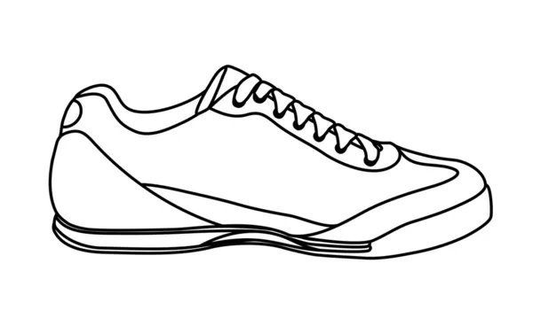 Σκίτσο περιστασιακό παπούτσι, πάνινα παπούτσια. εικονογράφηση φορέας — Διανυσματικό Αρχείο