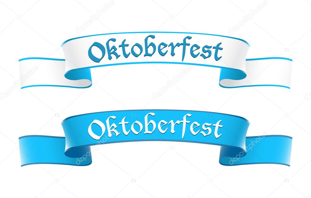 Oktoberfest banners in bavarian colors