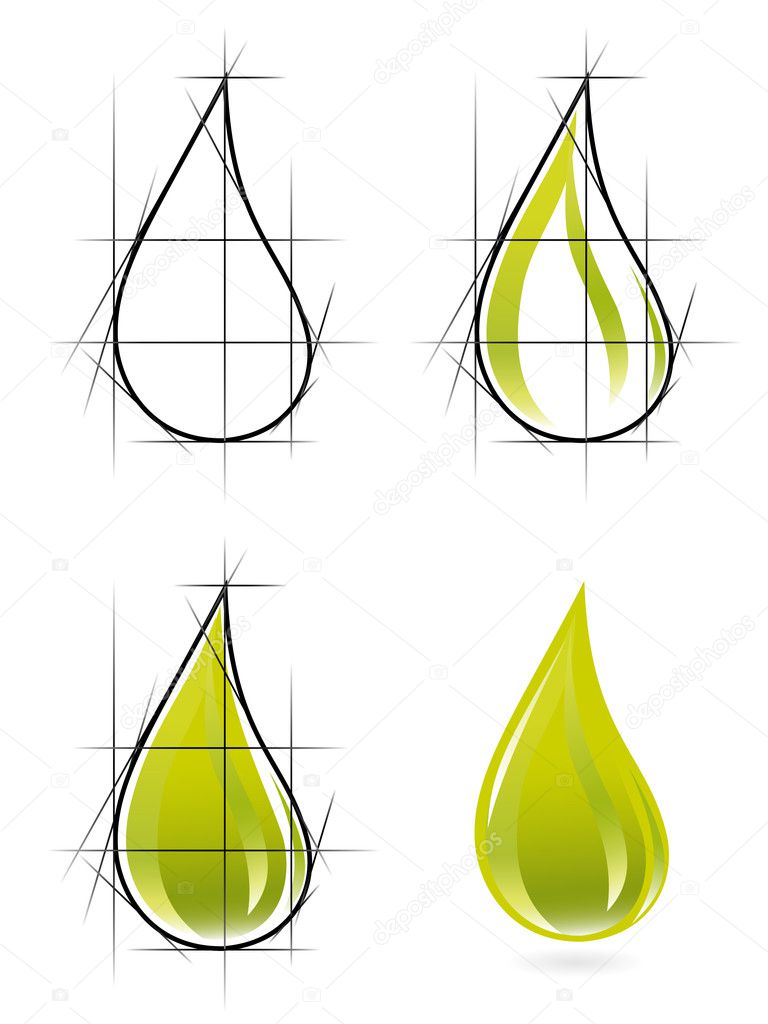 Sketch of olive oil drop