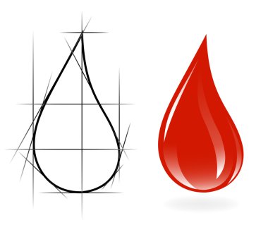 Sketch of blood drop clipart