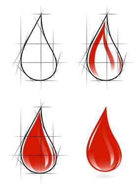 Sketch of blood drop clipart