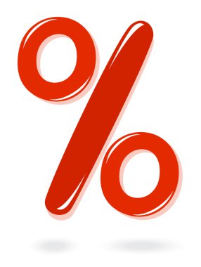 Red percentage symbol clipart