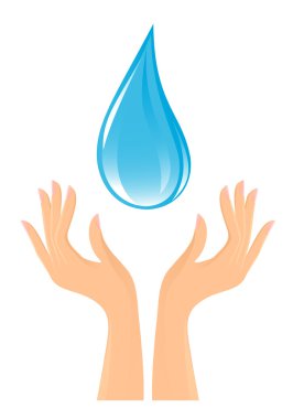 Water-drop and hands