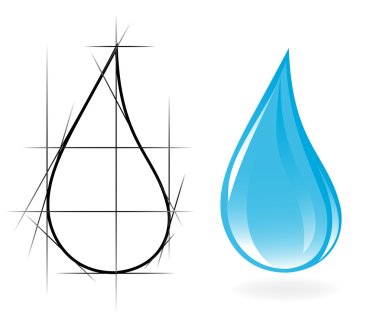 Sketch of clear water drop. Vector-Illustration clipart