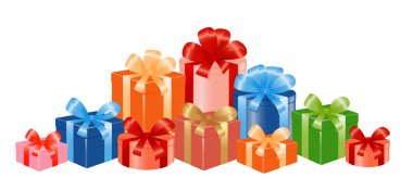 Giftboxes with ribbon. Vector-Illustration clipart