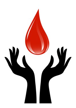 Blood drop and hands clipart