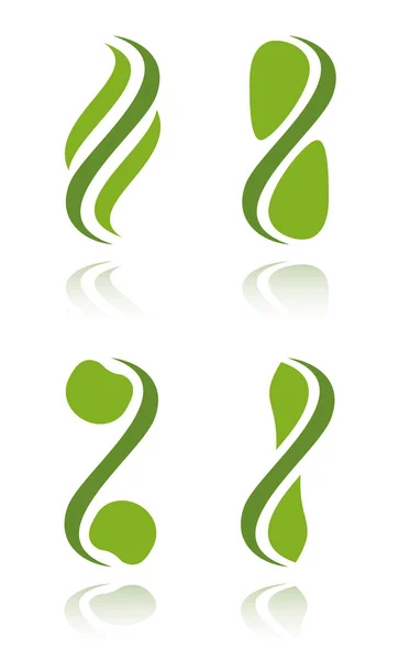 Sada zelených rostlin ikon — Stockový vektor
