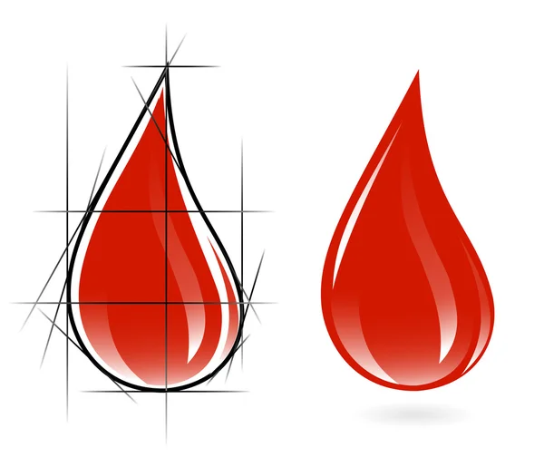 Bosquejo de gota de sangre — Vector de stock