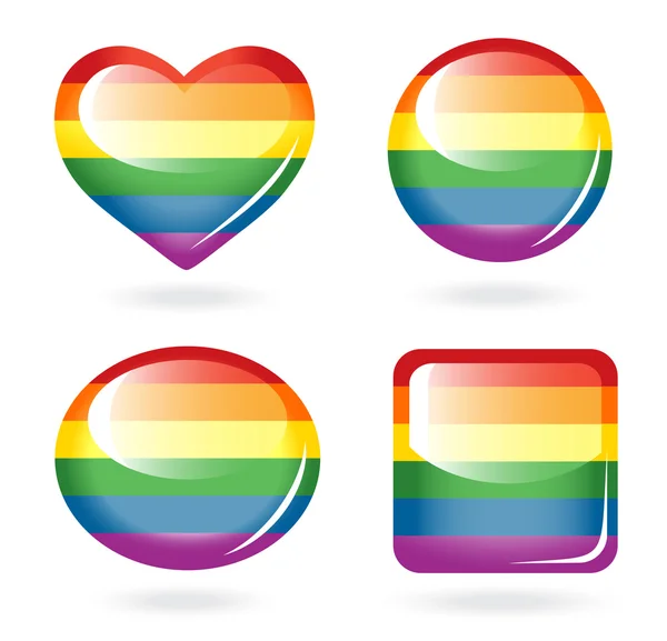 Conjunto de botões de arco-íris —  Vetores de Stock