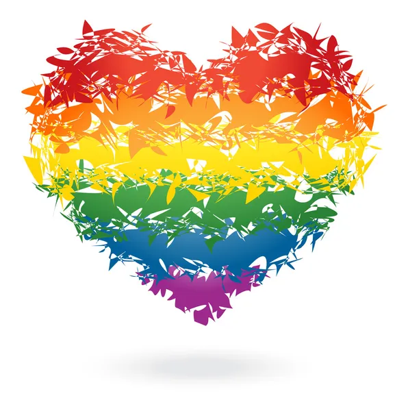 Rainbow hjärta — Stock vektor