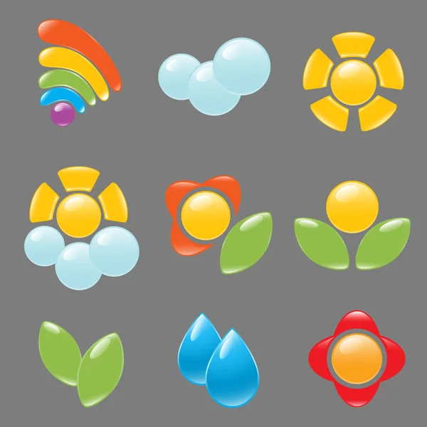 Garden and weather icon set — Stock Vector