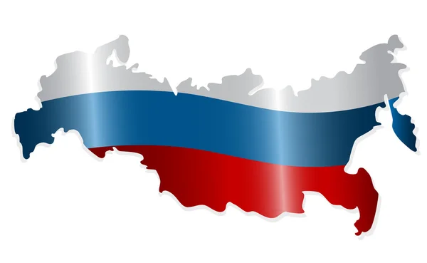Mapa de la Federación Rusa coloreado como la bandera rusa. Vec — Vector de stock