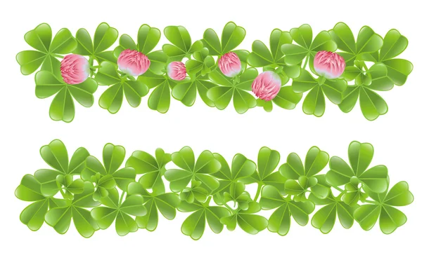 Two clover leafs banners — Stock Vector