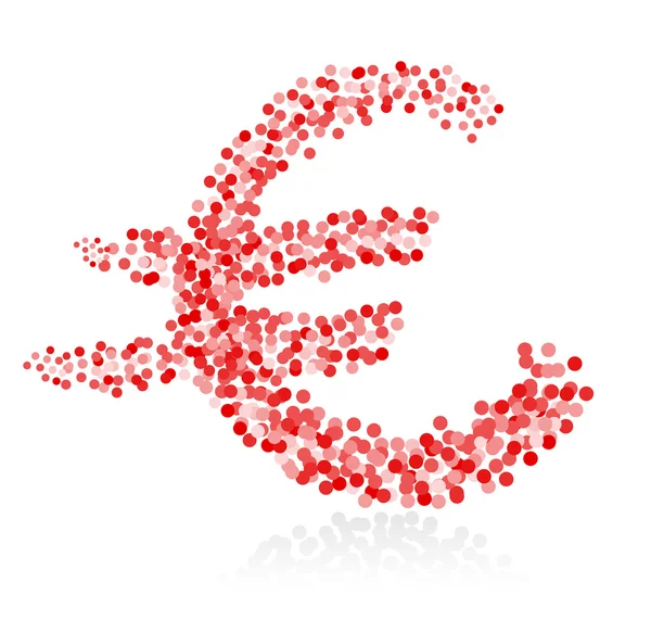 Confettis symbole euro sur fond blanc isolé. Vecteur-Illust — Image vectorielle