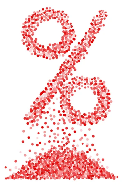Simbolo percentuale Confetti su sfondo bianco isolato. Vettore - — Vettoriale Stock