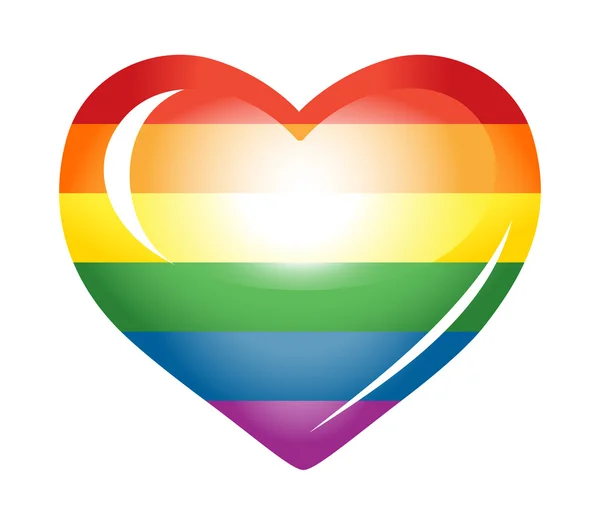 Rainbow hjärta. — Stock vektor