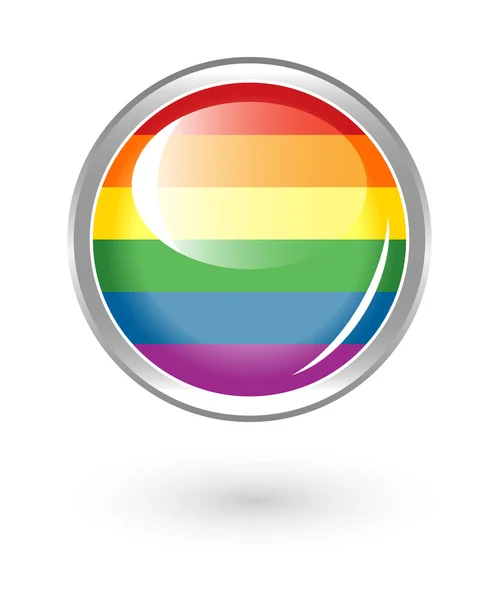 Botón arco iris — Vector de stock