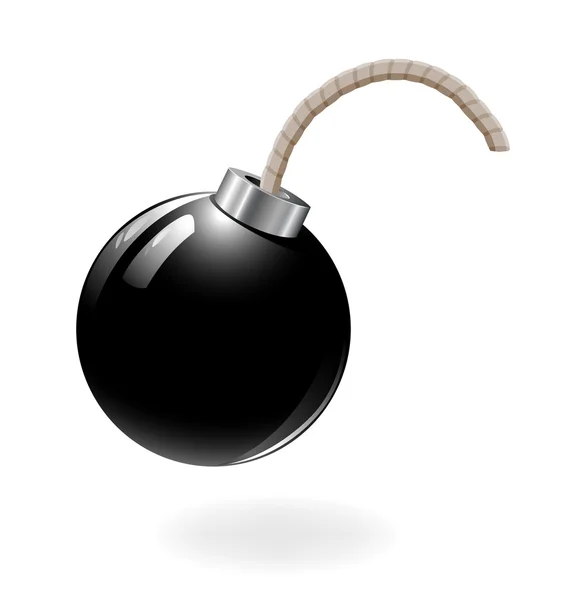 Black bomb isolated on the white background. — Stock Vector