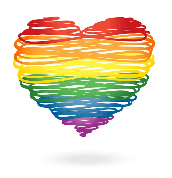 Rainbow hjärta — Stock vektor