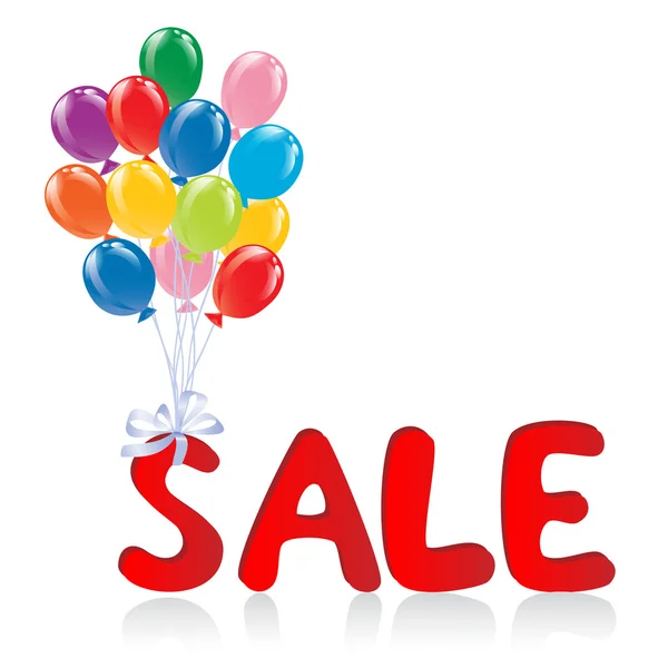 Försäljning meddelande med ballonger. vektor illustration — Stock vektor