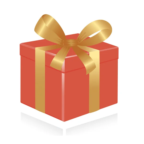 Caja de regalo con cinta de oro. Vector-Ilustración — Vector de stock
