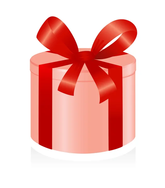 Caja de regalo con cinta roja. Vector-Ilustración — Vector de stock