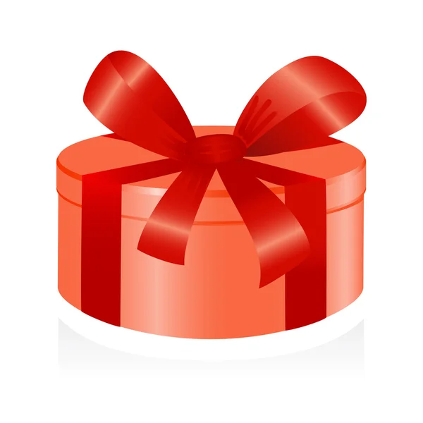 Caja de regalo con cinta roja. Vector-Ilustración — Vector de stock