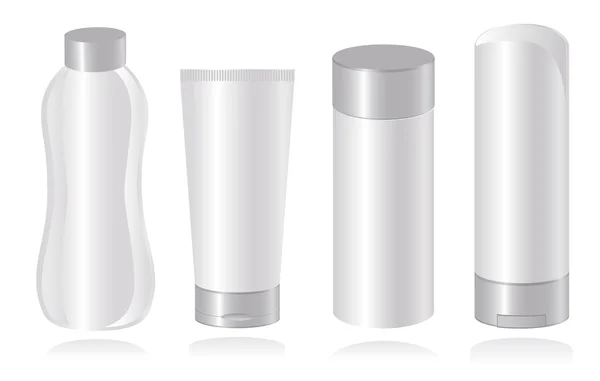 Conjunto de plantillas de envases cosméticos. Vector-Ilustración — Archivo Imágenes Vectoriales