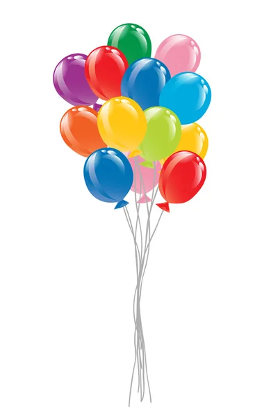 Haufen bunter Luftballons. Vektor-Illustration — Stockvektor