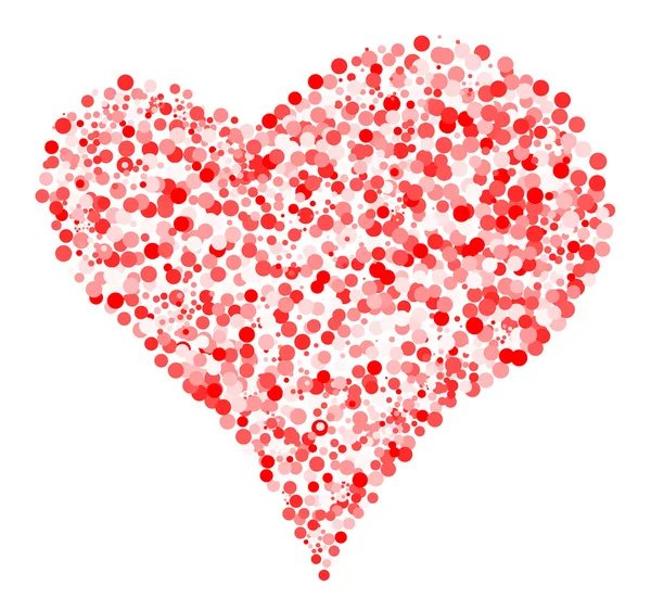 Izole beyaz zemin üzerine konfeti kırmızı kalp. vektör illustra — Stok Vektör