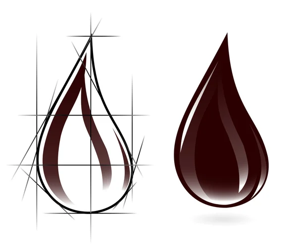 Sketch of oil drop — Stock Vector