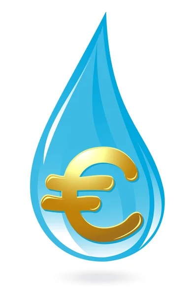 stock vector Water drop with euro symbol