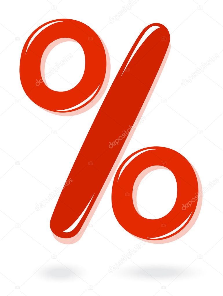 Red percentage symbol