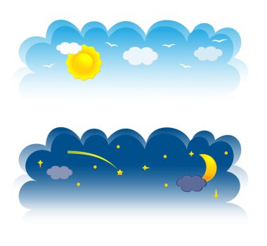 Two banner of sky. Vector-Illustration clipart