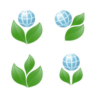 Symbol of globe with the plant. Vector-Illustration clipart