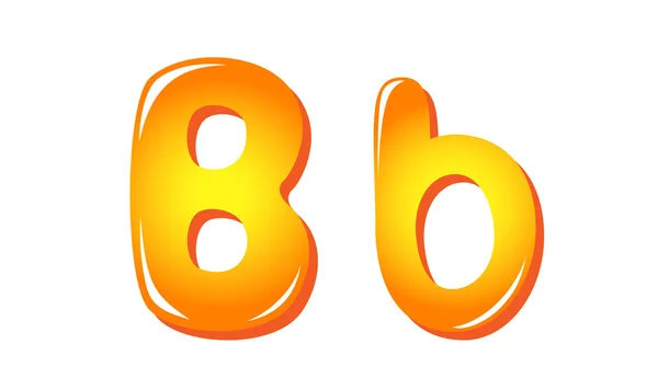 Lettres alphabétiques aux couleurs du soleil B — Image vectorielle