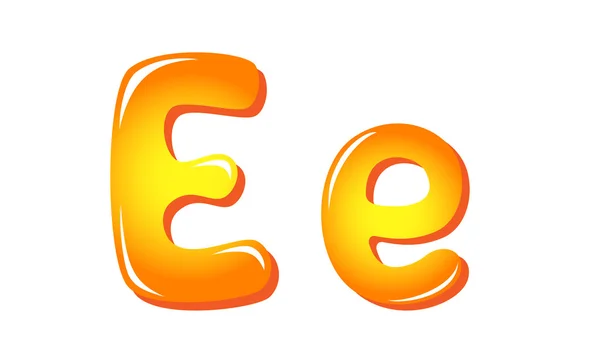Alphabet letters in sun colors E — Stock Vector