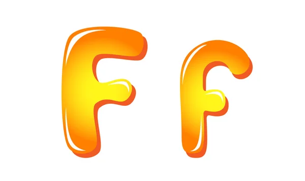 太陽の色 f のアルファベット — ストックベクタ