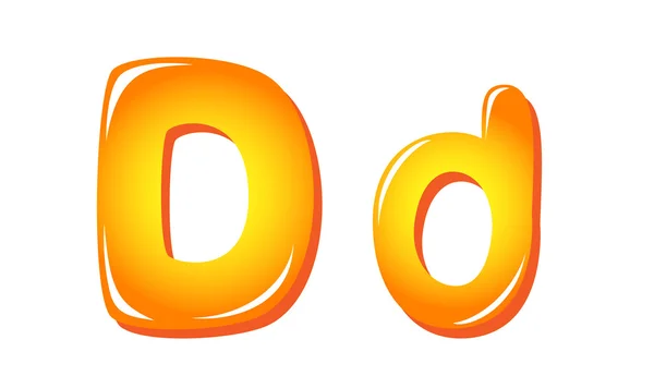 Litery alfabetu w słońcu kolory d — Wektor stockowy