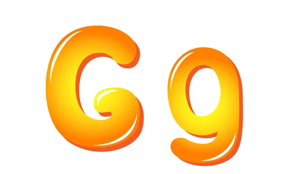 Letras alfabeto em cores sol G — Vetor de Stock