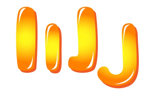 Lettere alfabetiche nei colori del sole I J — Vettoriale Stock
