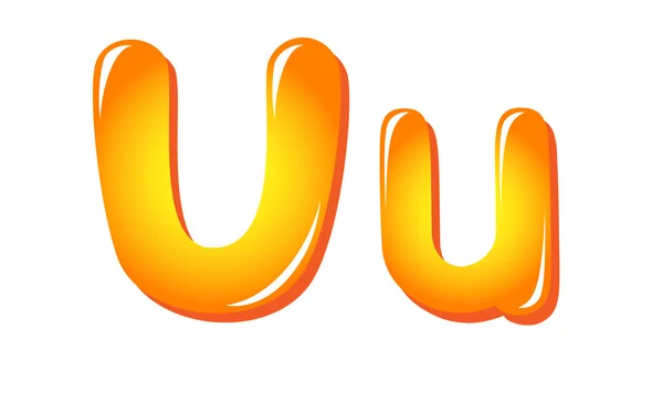 Алфавитные буквы в солнечных цветах U — стоковый вектор