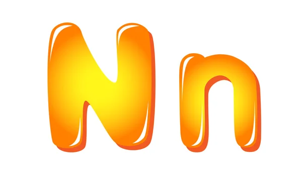 太陽の色 n のアルファベット — ストックベクタ