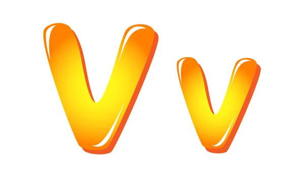 太陽の色 v のアルファベット — ストックベクタ