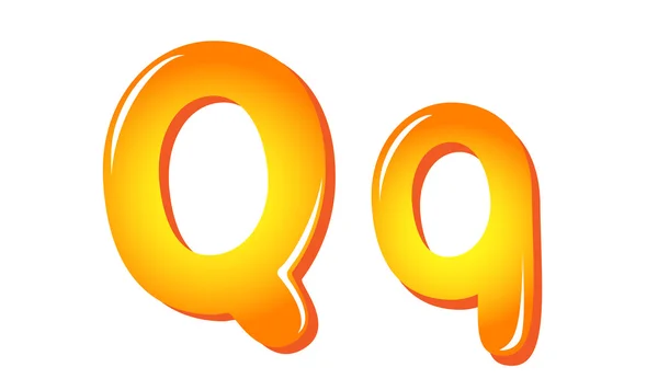 Алфавитные буквы в солнечных цветах Q — стоковый вектор