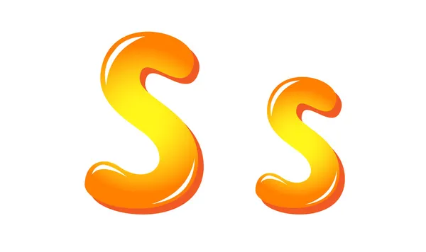 Алфавитные буквы в солнечных цветах S — стоковый вектор