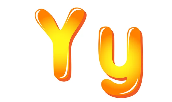 Letras do alfabeto em cores do sol Y — Vetor de Stock