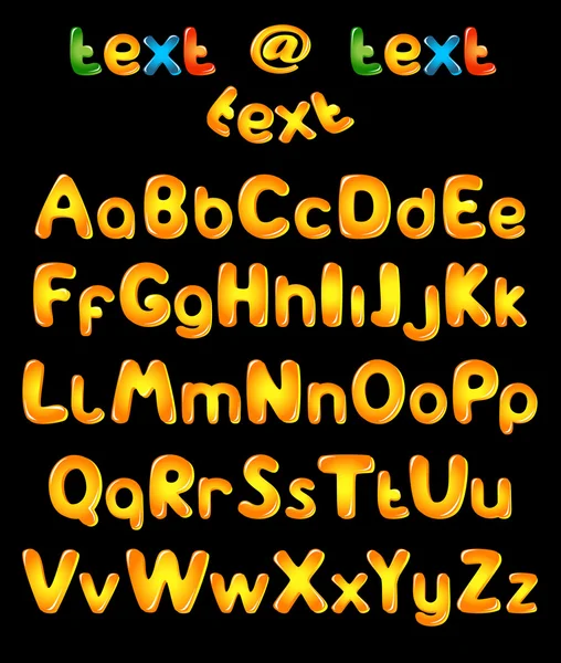 Lettres alphabétiques aux couleurs du soleil — Image vectorielle