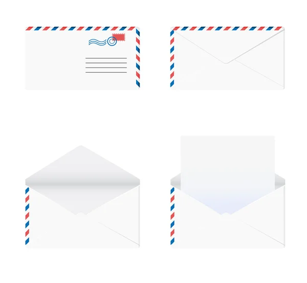 Envelope in 4 stages over white background. Vector-Illustration — Stock Vector