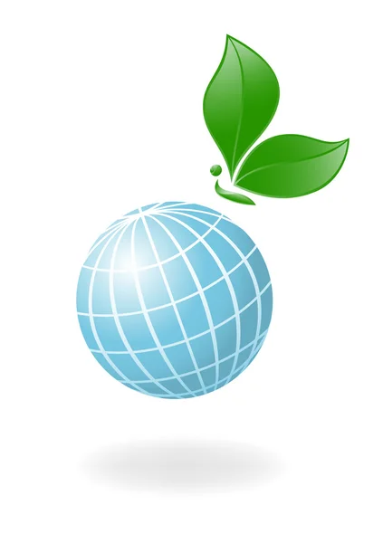 Globe avec le papillon-plante. Illustration vectorielle — Image vectorielle